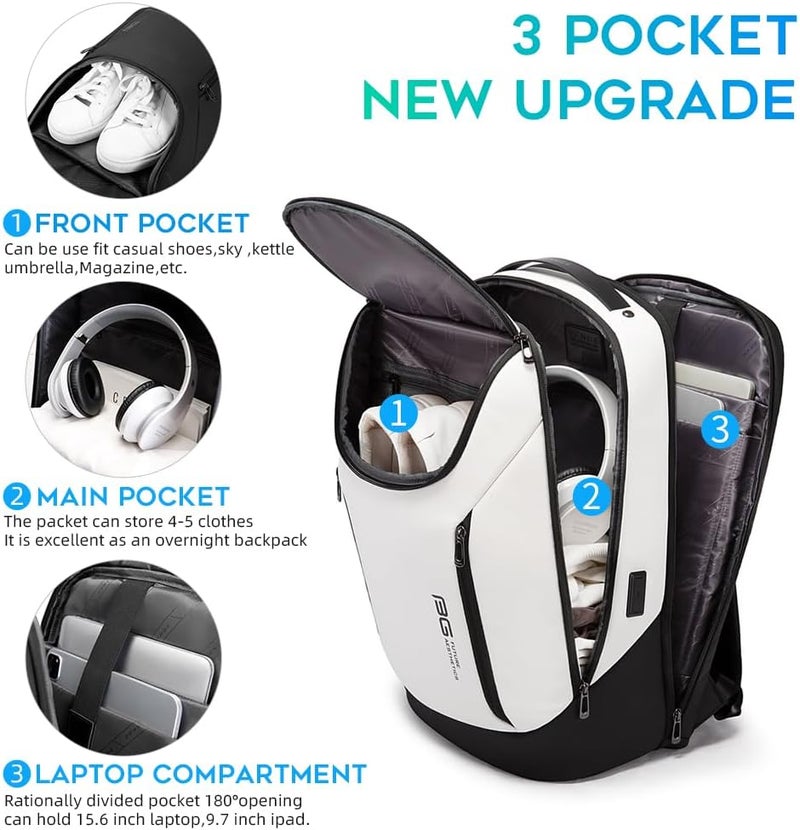 BANGE Business Smart Backpack Waterproof fit 15.6 Inch Laptop Backpack with USB Charging Port,Travel Durable Backpack - Image 2